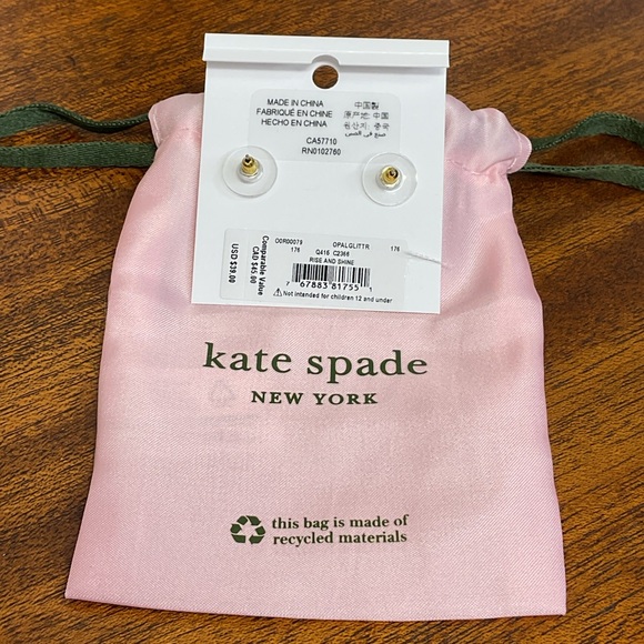 Kate Spade Opal Glitter Gumdrop Earrings NEW - Picture 5 of 5